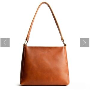 Portland Leather Goods Triangle Shoulder Bag, Brand New, Honey